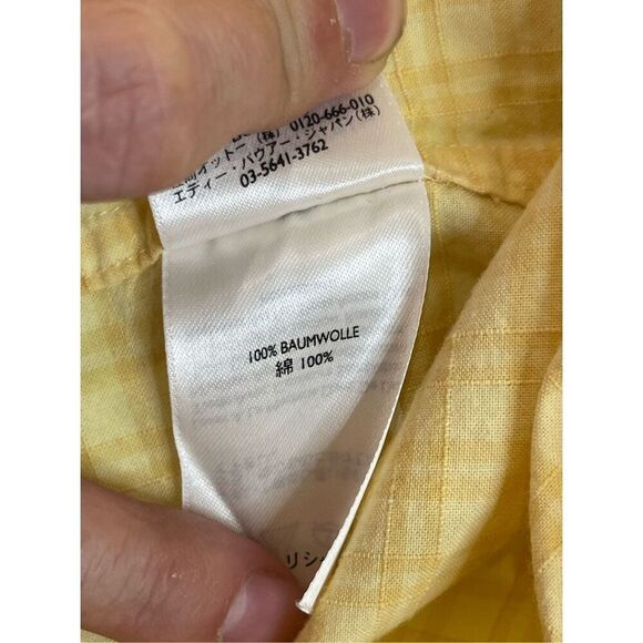 Eddie Bauer men’s shirt sleeve button up shirt yellow size large - Picture 4 of 6